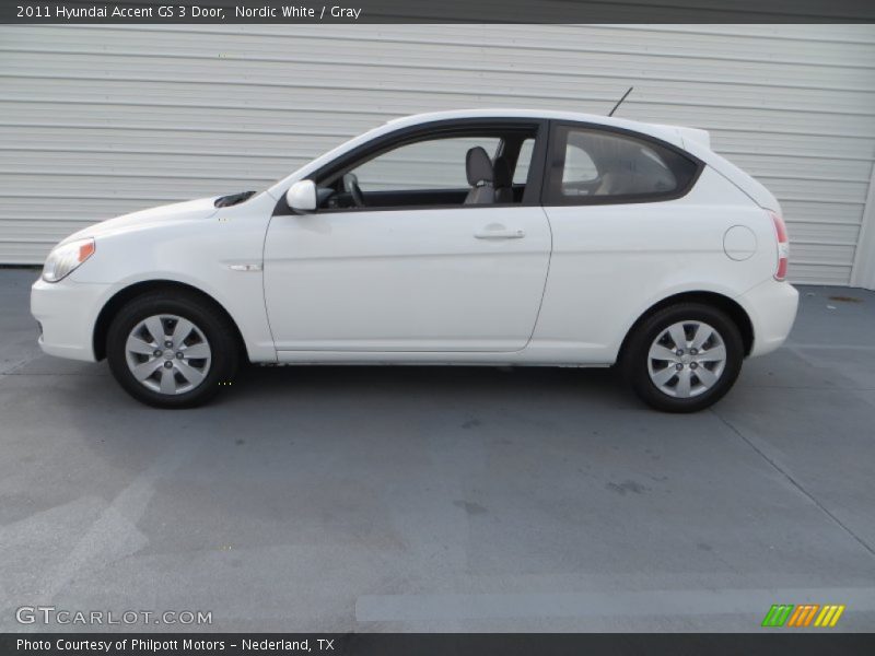 Nordic White / Gray 2011 Hyundai Accent GS 3 Door