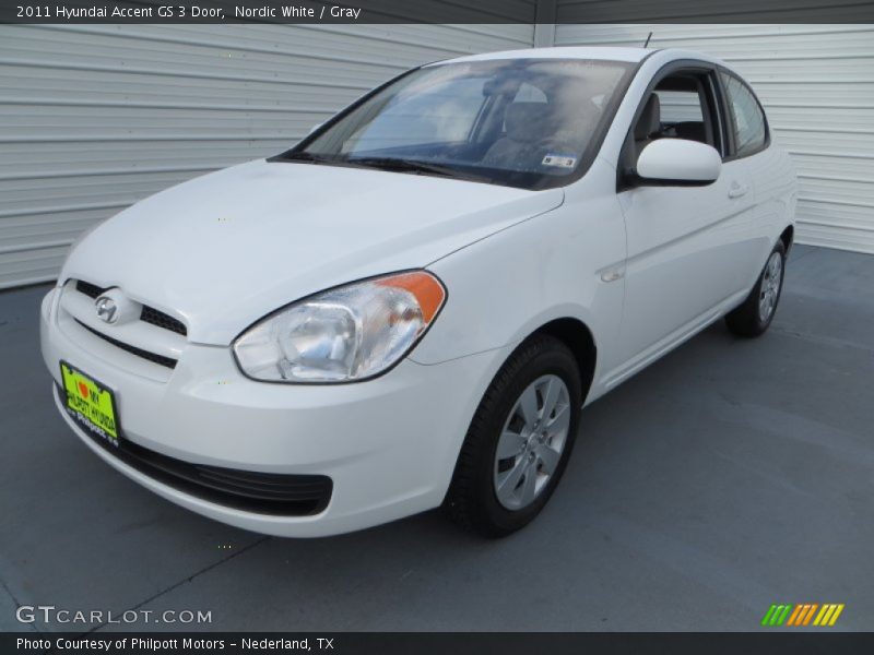 Nordic White / Gray 2011 Hyundai Accent GS 3 Door