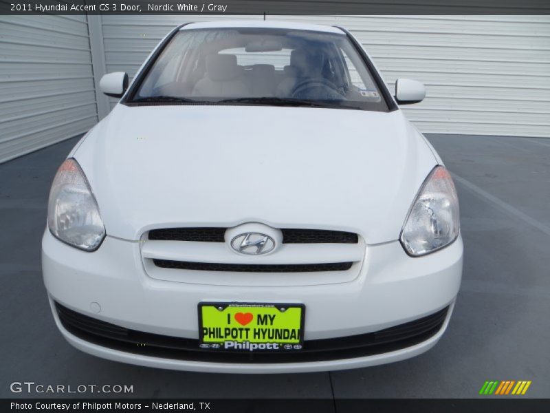Nordic White / Gray 2011 Hyundai Accent GS 3 Door