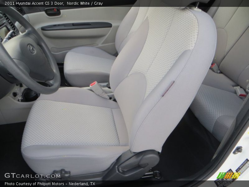 Nordic White / Gray 2011 Hyundai Accent GS 3 Door