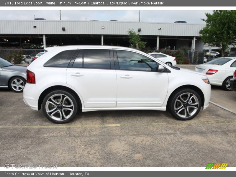 White Platinum Tri-Coat / Charcoal Black/Liquid Silver Smoke Metallic 2013 Ford Edge Sport