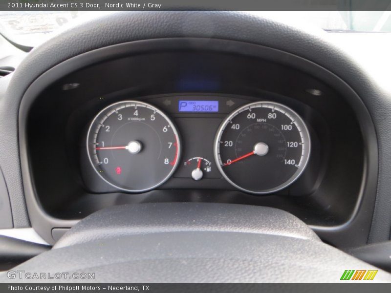 Nordic White / Gray 2011 Hyundai Accent GS 3 Door