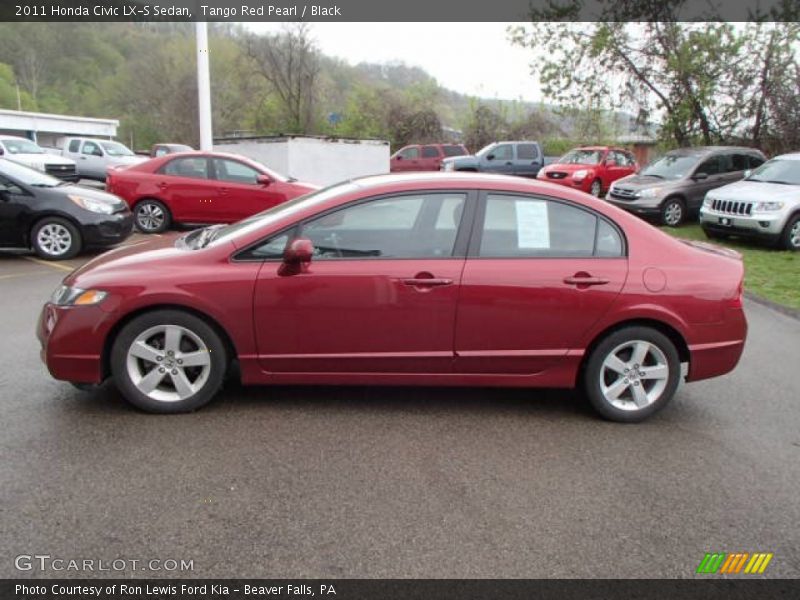 Tango Red Pearl / Black 2011 Honda Civic LX-S Sedan