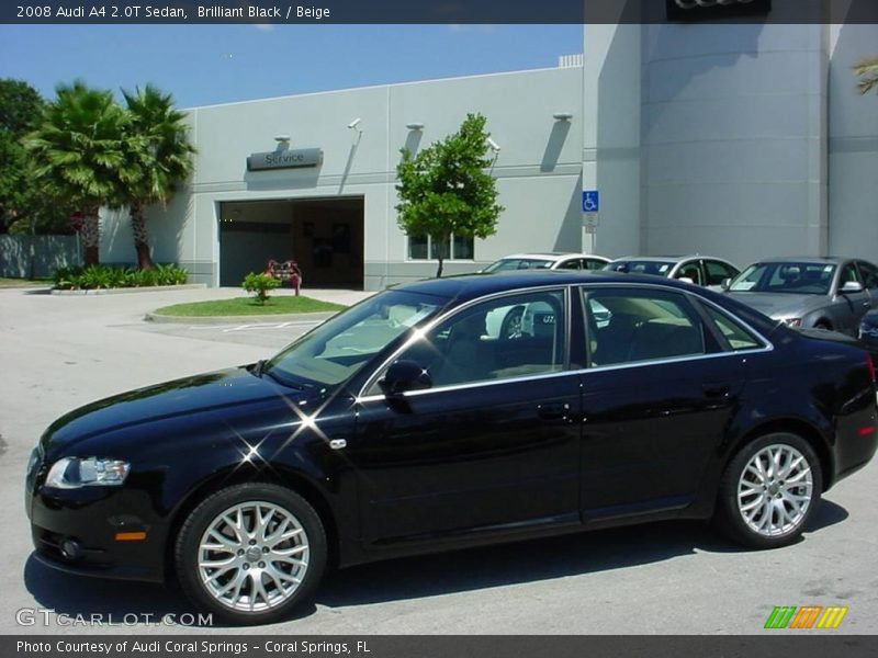 Brilliant Black / Beige 2008 Audi A4 2.0T Sedan