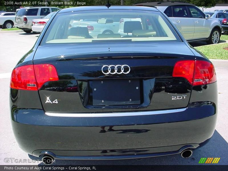 Brilliant Black / Beige 2008 Audi A4 2.0T Sedan