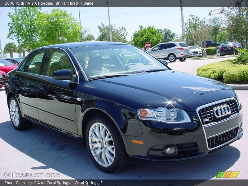 Brilliant Black / Beige 2008 Audi A4 2.0T Sedan