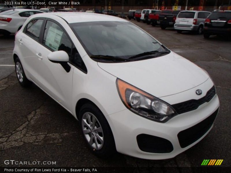 Clear White / Black 2013 Kia Rio LX 5-Door