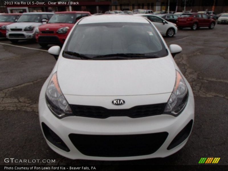 Clear White / Black 2013 Kia Rio LX 5-Door