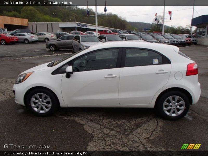 Clear White / Black 2013 Kia Rio LX 5-Door