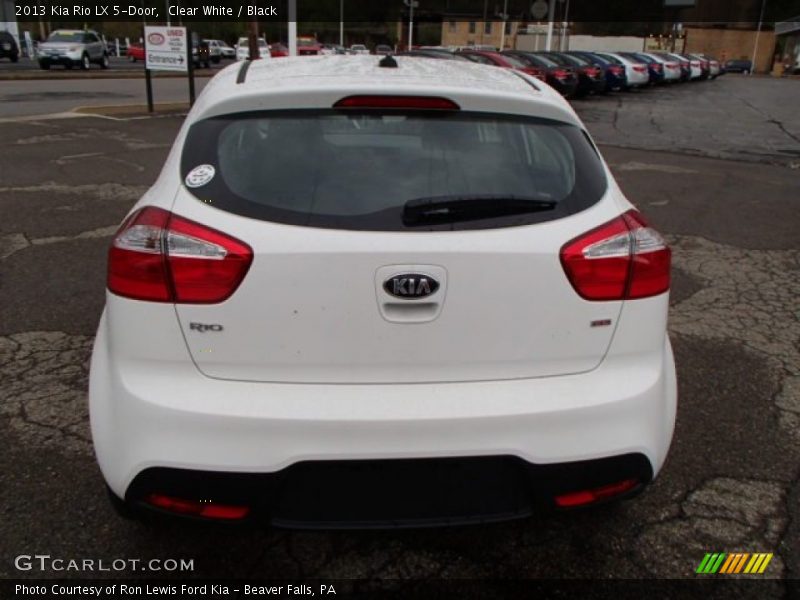 Clear White / Black 2013 Kia Rio LX 5-Door