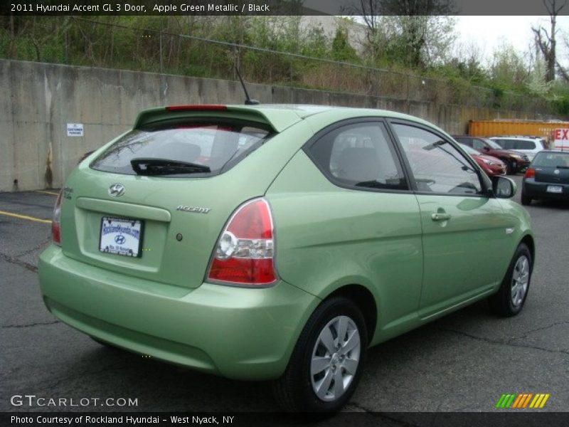 Apple Green Metallic / Black 2011 Hyundai Accent GL 3 Door