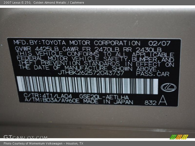 4T1 - 2007 Lexus IS 250