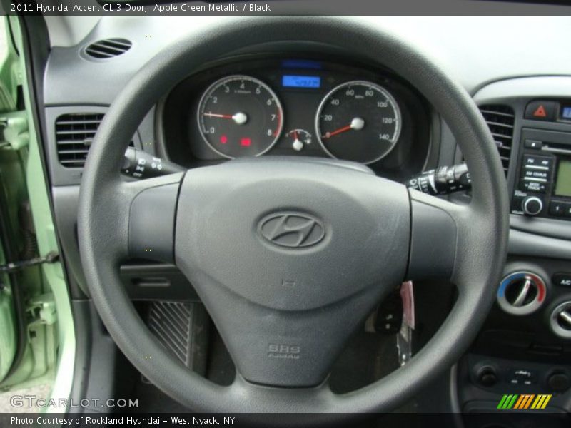 Apple Green Metallic / Black 2011 Hyundai Accent GL 3 Door