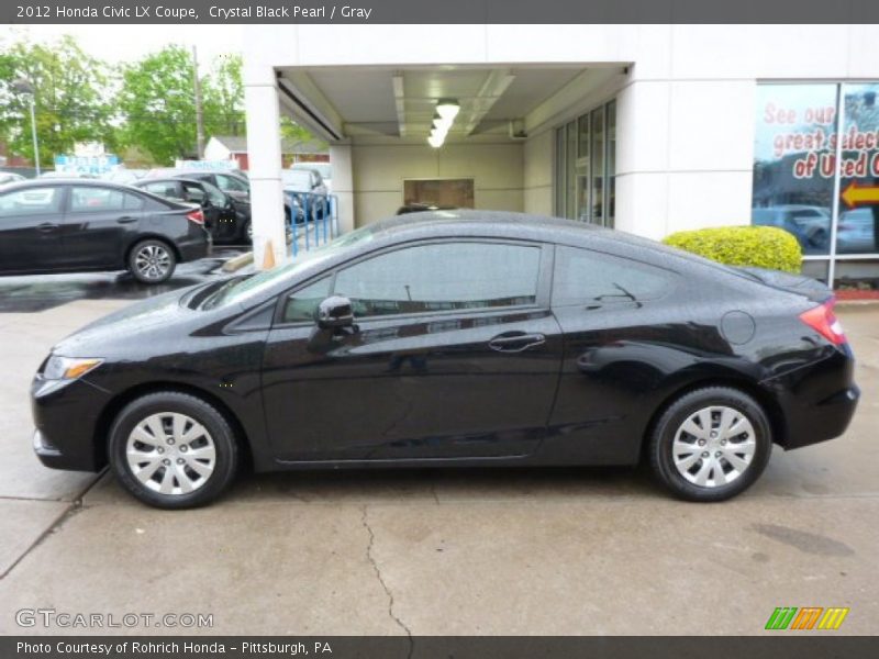 Crystal Black Pearl / Gray 2012 Honda Civic LX Coupe
