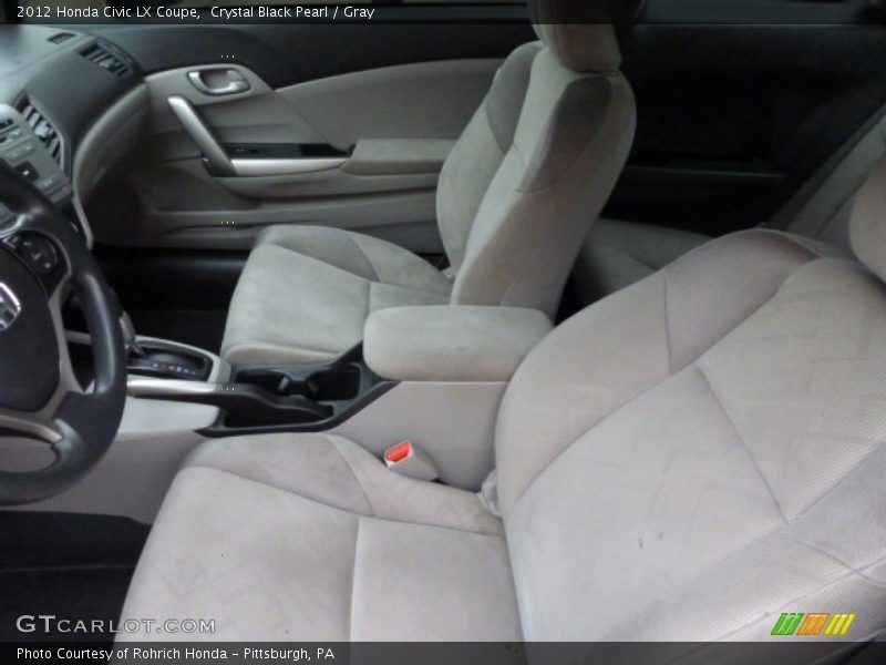 Crystal Black Pearl / Gray 2012 Honda Civic LX Coupe