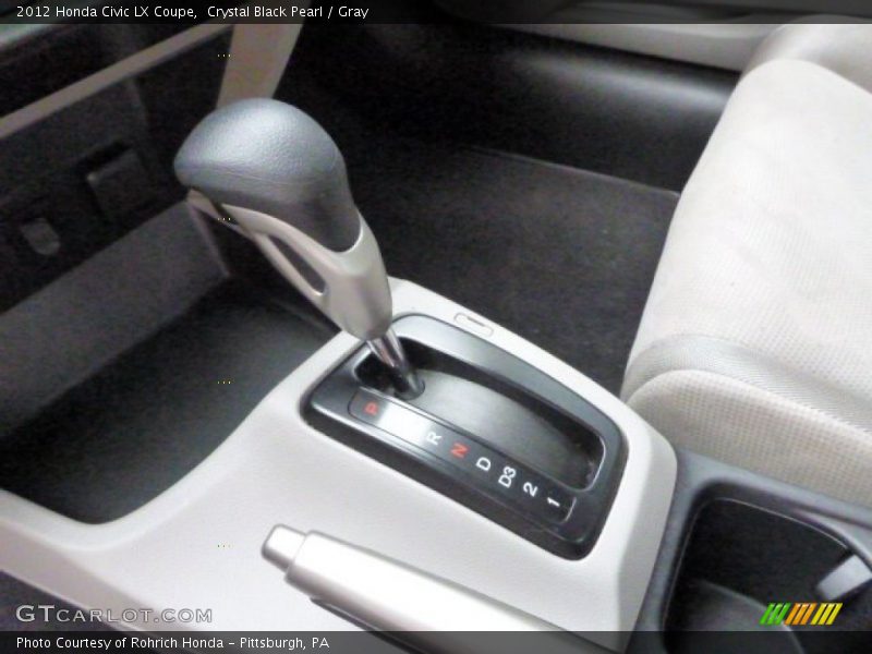 Crystal Black Pearl / Gray 2012 Honda Civic LX Coupe
