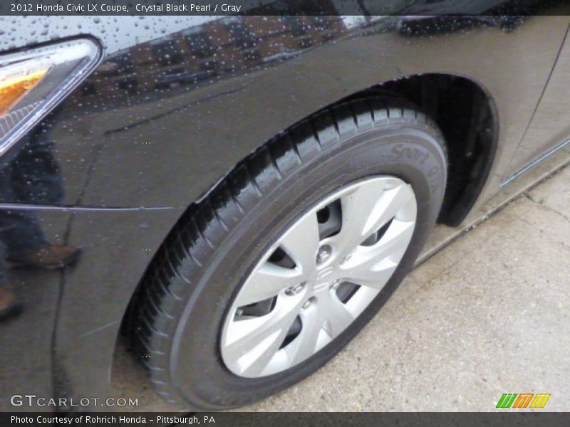 Crystal Black Pearl / Gray 2012 Honda Civic LX Coupe