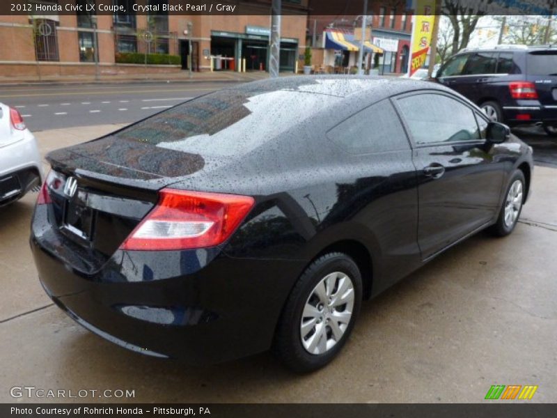 Crystal Black Pearl / Gray 2012 Honda Civic LX Coupe