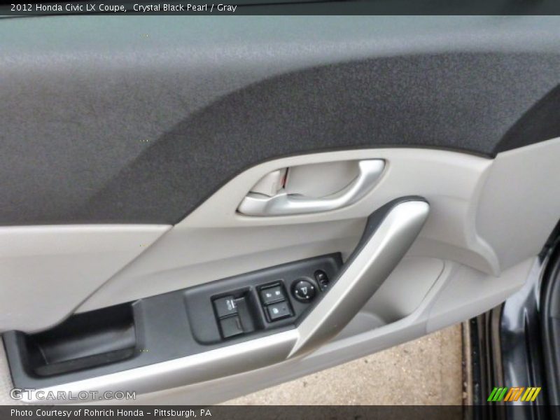 Crystal Black Pearl / Gray 2012 Honda Civic LX Coupe