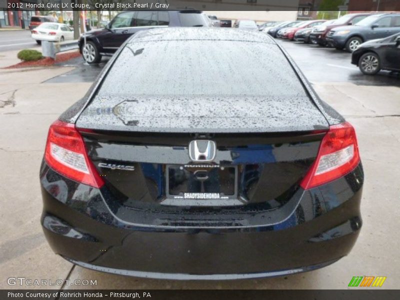 Crystal Black Pearl / Gray 2012 Honda Civic LX Coupe