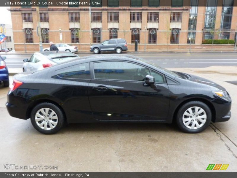 Crystal Black Pearl / Gray 2012 Honda Civic LX Coupe