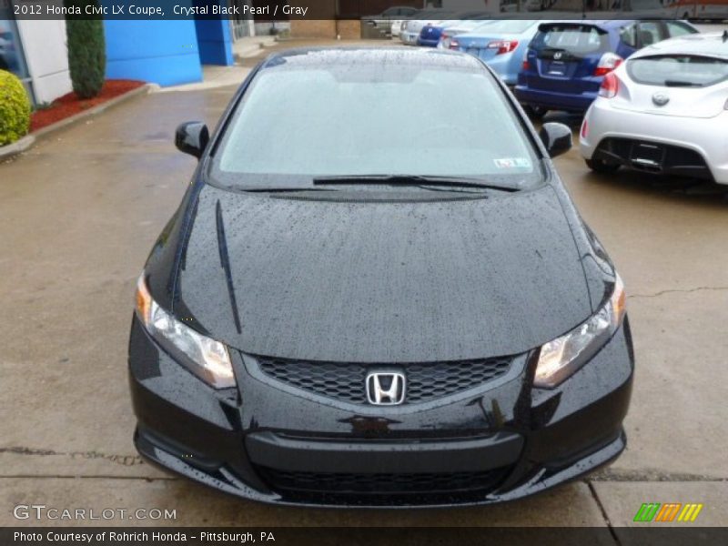 Crystal Black Pearl / Gray 2012 Honda Civic LX Coupe
