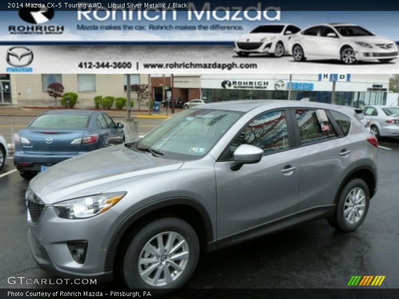 Liquid Silver Metallic / Black 2014 Mazda CX-5 Touring AWD