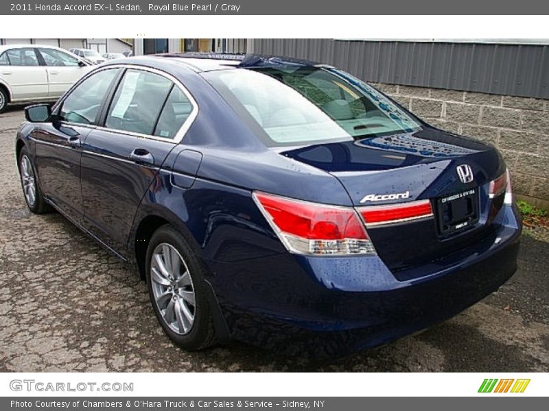 Royal Blue Pearl / Gray 2011 Honda Accord EX-L Sedan