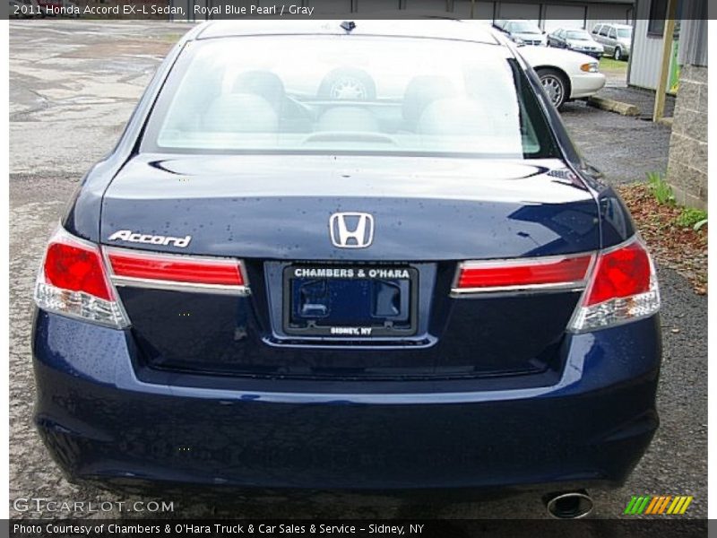 Royal Blue Pearl / Gray 2011 Honda Accord EX-L Sedan