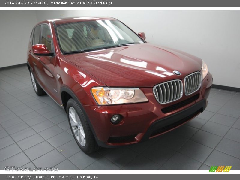Vermilion Red Metallic / Sand Beige 2014 BMW X3 xDrive28i