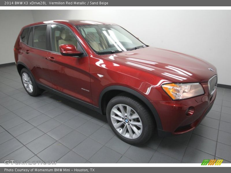 Vermilion Red Metallic / Sand Beige 2014 BMW X3 xDrive28i