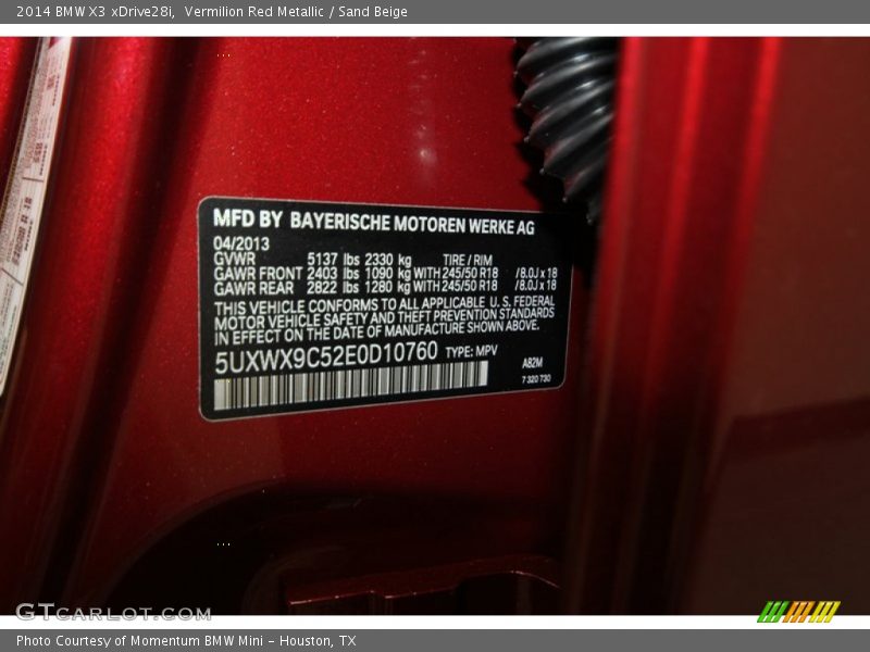 A82 - 2014 BMW X3 xDrive28i