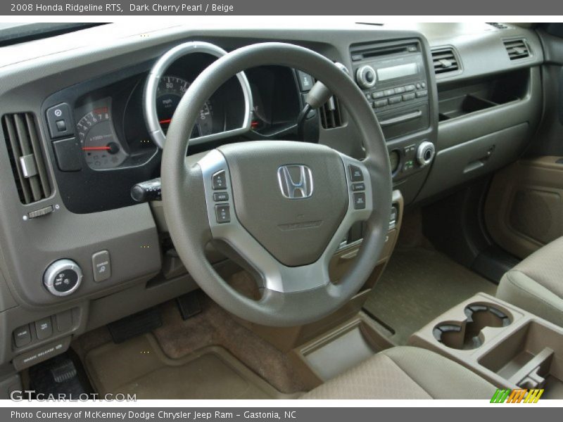 Dark Cherry Pearl / Beige 2008 Honda Ridgeline RTS
