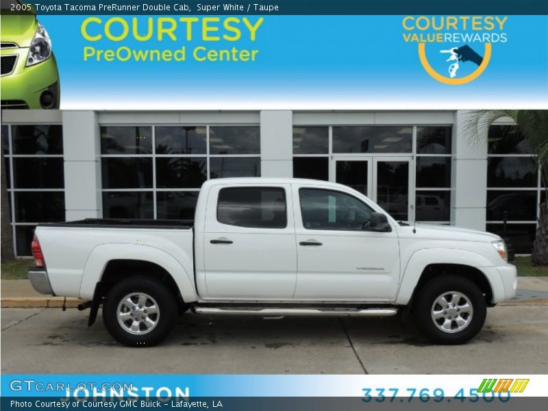 Super White / Taupe 2005 Toyota Tacoma PreRunner Double Cab