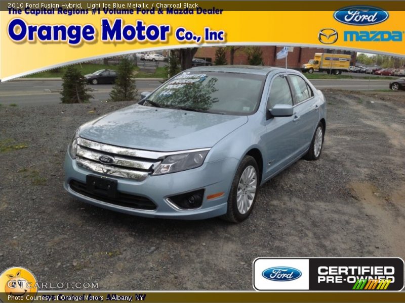 Light Ice Blue Metallic / Charcoal Black 2010 Ford Fusion Hybrid