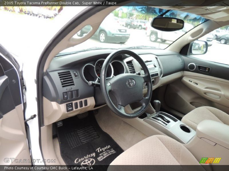 Super White / Taupe 2005 Toyota Tacoma PreRunner Double Cab