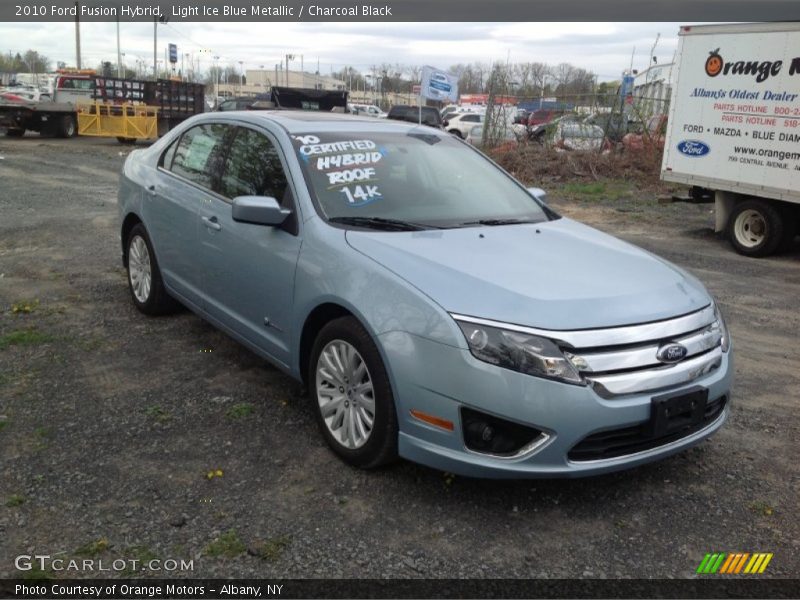 Light Ice Blue Metallic / Charcoal Black 2010 Ford Fusion Hybrid