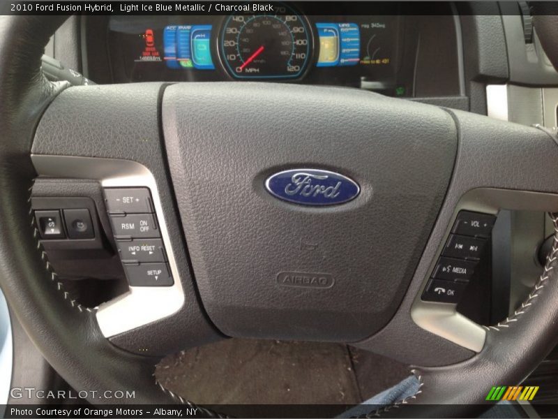 Light Ice Blue Metallic / Charcoal Black 2010 Ford Fusion Hybrid