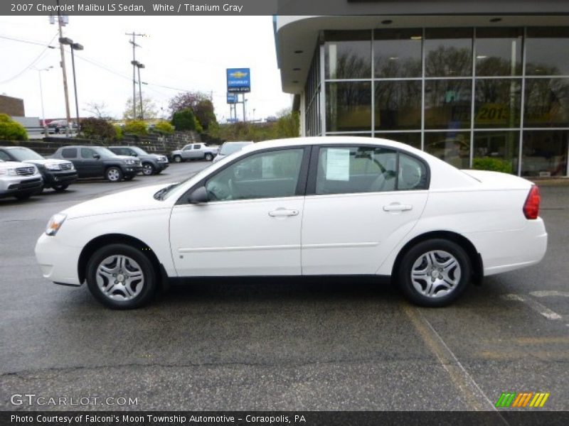 White / Titanium Gray 2007 Chevrolet Malibu LS Sedan