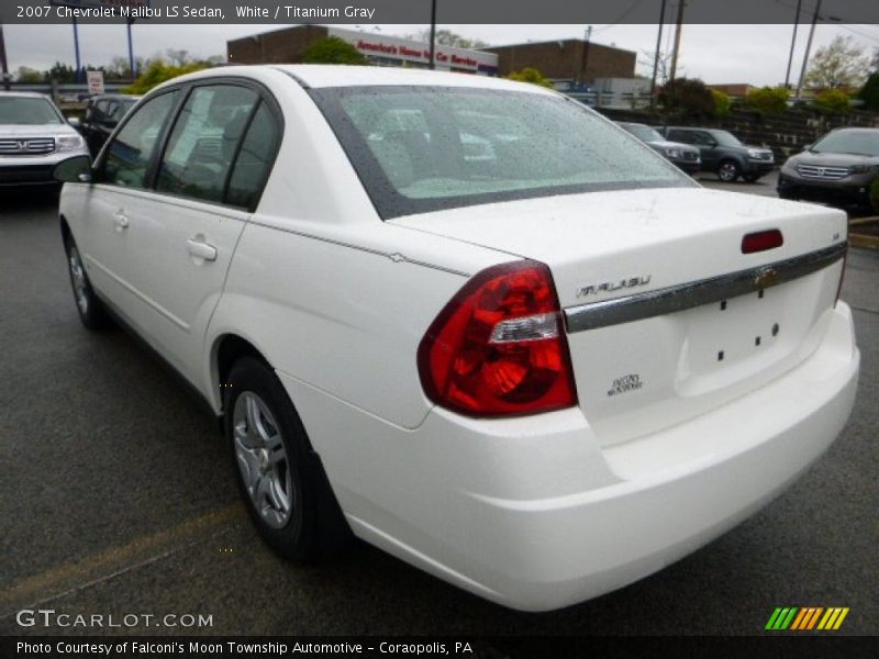 White / Titanium Gray 2007 Chevrolet Malibu LS Sedan