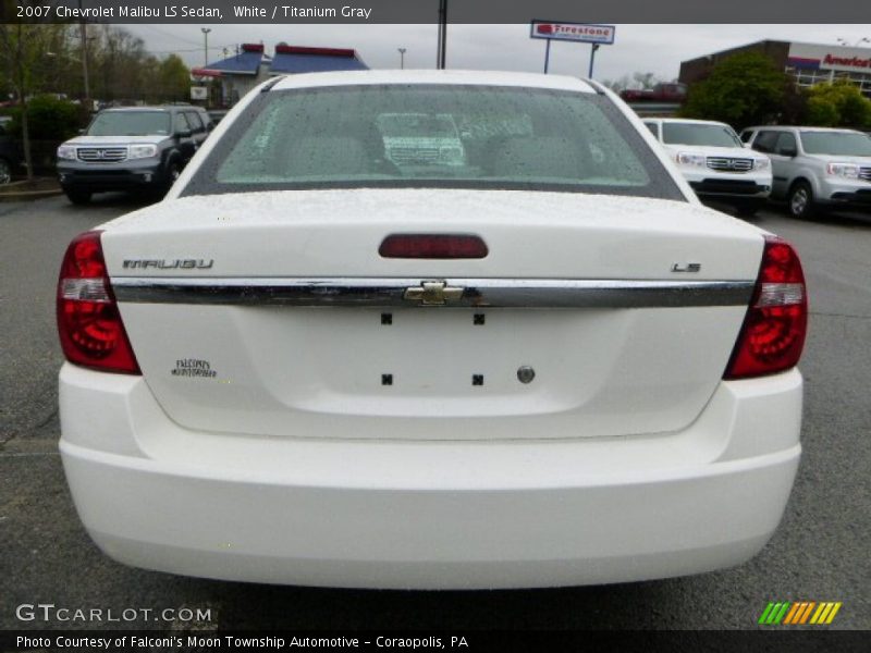 White / Titanium Gray 2007 Chevrolet Malibu LS Sedan