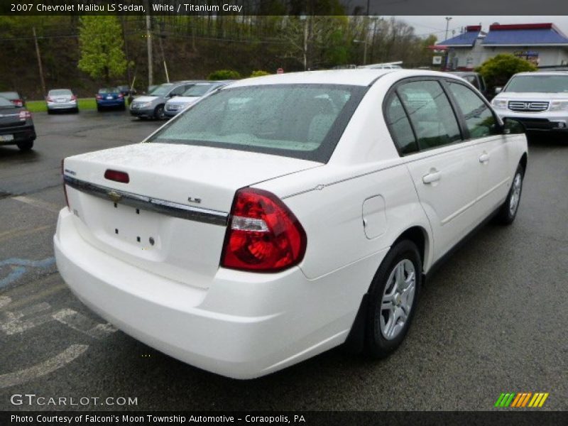White / Titanium Gray 2007 Chevrolet Malibu LS Sedan