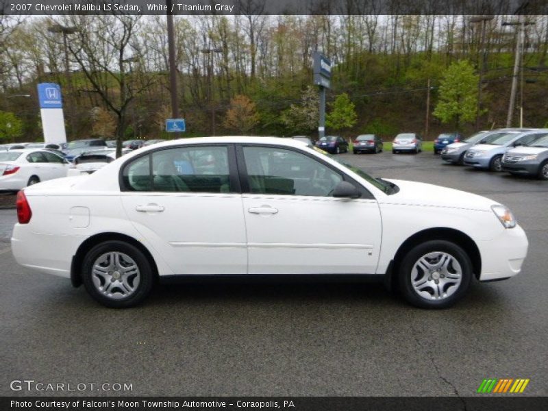 White / Titanium Gray 2007 Chevrolet Malibu LS Sedan