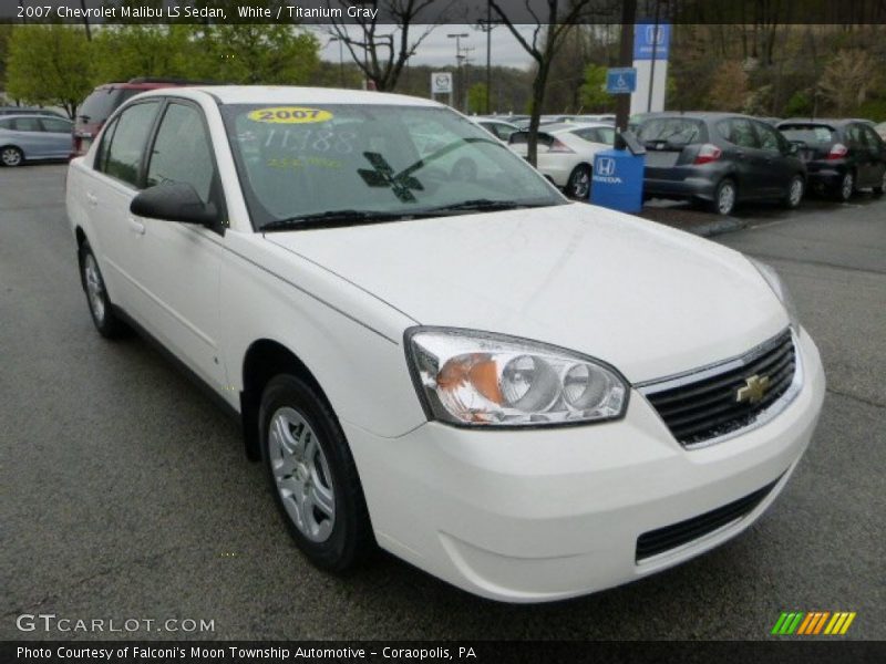 White / Titanium Gray 2007 Chevrolet Malibu LS Sedan