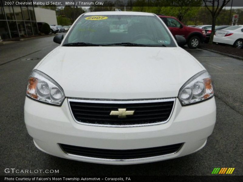 White / Titanium Gray 2007 Chevrolet Malibu LS Sedan