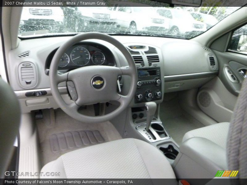 White / Titanium Gray 2007 Chevrolet Malibu LS Sedan