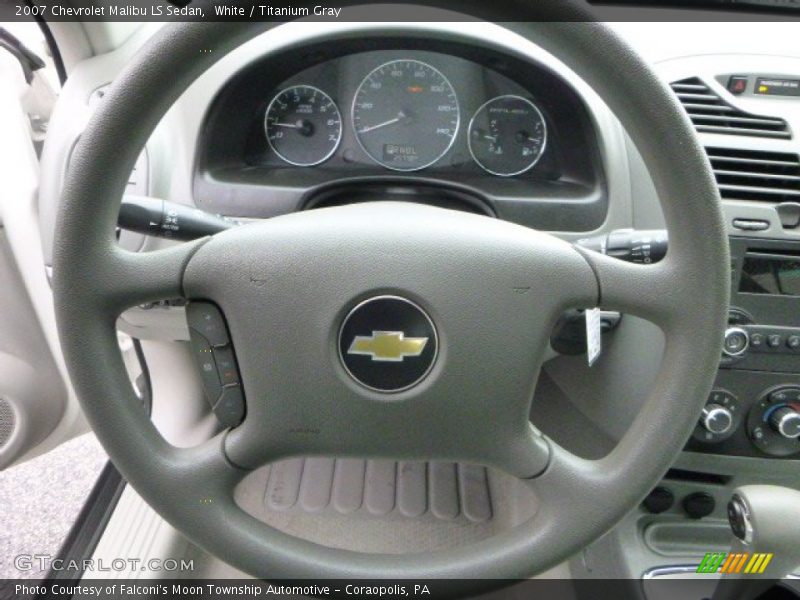 White / Titanium Gray 2007 Chevrolet Malibu LS Sedan