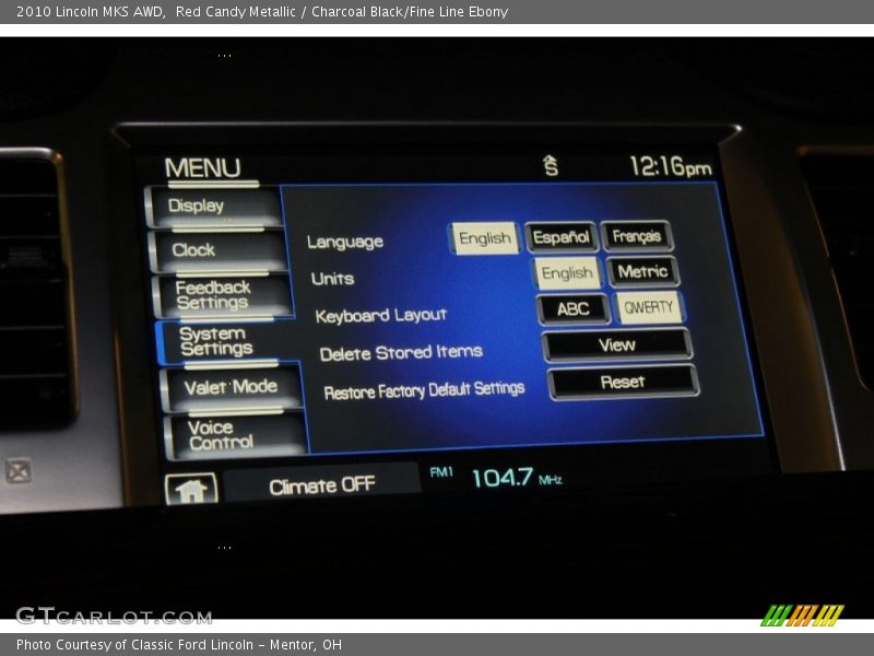 Red Candy Metallic / Charcoal Black/Fine Line Ebony 2010 Lincoln MKS AWD