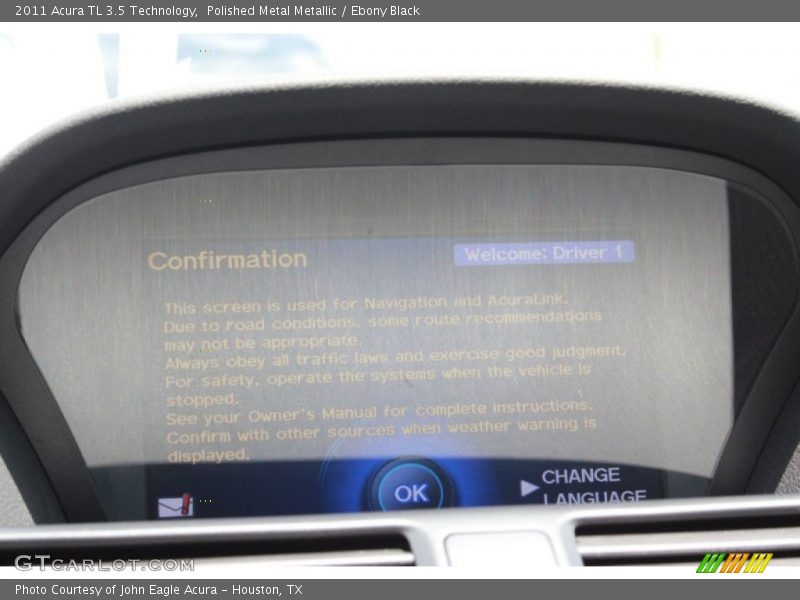 Polished Metal Metallic / Ebony Black 2011 Acura TL 3.5 Technology