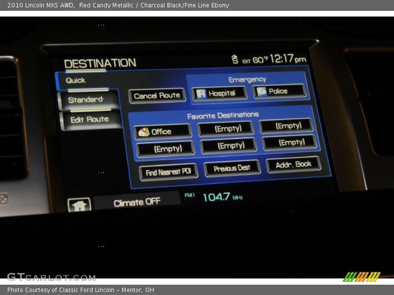 Red Candy Metallic / Charcoal Black/Fine Line Ebony 2010 Lincoln MKS AWD